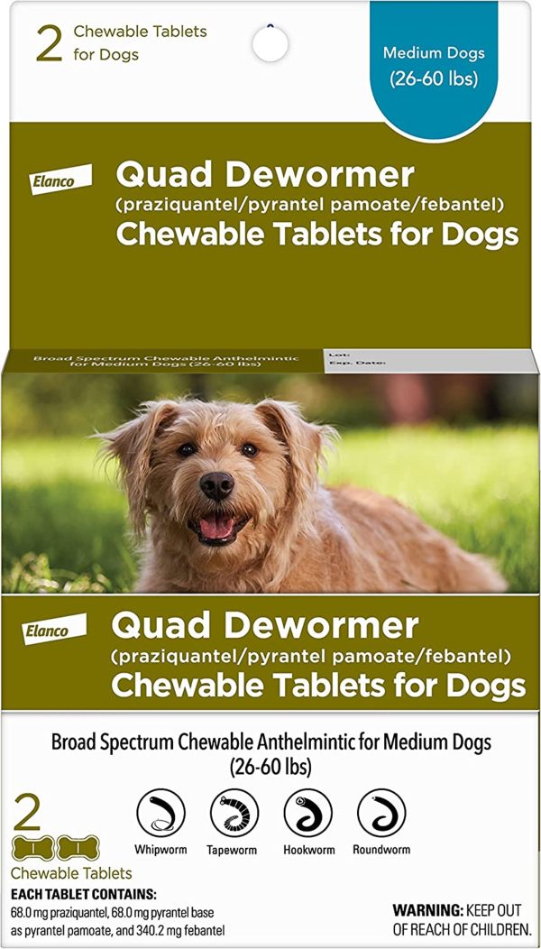 Bayer Quad Dewormer 68Mg 2Ct. Medium Dog Online now