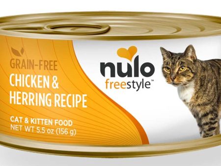 Nulo Freestyle Grain-Free Pate Wet Cat Food Chicken & Herring 24ea 5.5 oz For Sale