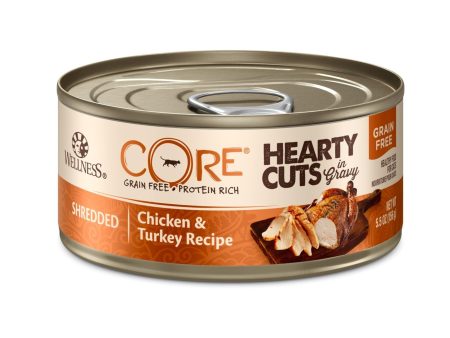 Wellness Cat Core Hearty Cuts Shredded Chicken Turkey 5.5oz. (Case of 24) Fashion