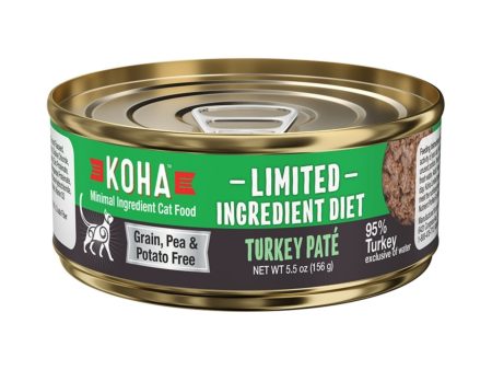 Koha Cat Limited Ingredient Pt Grain Free Turkey 5.5oz.(Case of 24) Online Sale