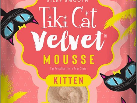 Tiki Pets Cat Velvet Kitten Mousse with Salmon and Chicken in Broth 2.4oz. (Case of 12) For Discount