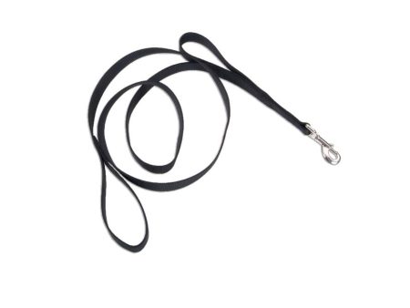 Loops 2 Double Handle Nylon Dog Leash Black 1ea 1 In X 6 ft Supply