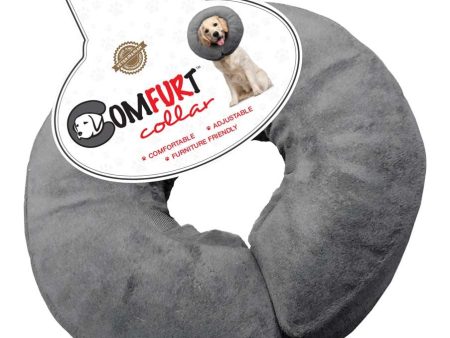 Arlee Pet Products Poly Filled Adjustable E-Collar Charcoal 1ea LG For Sale