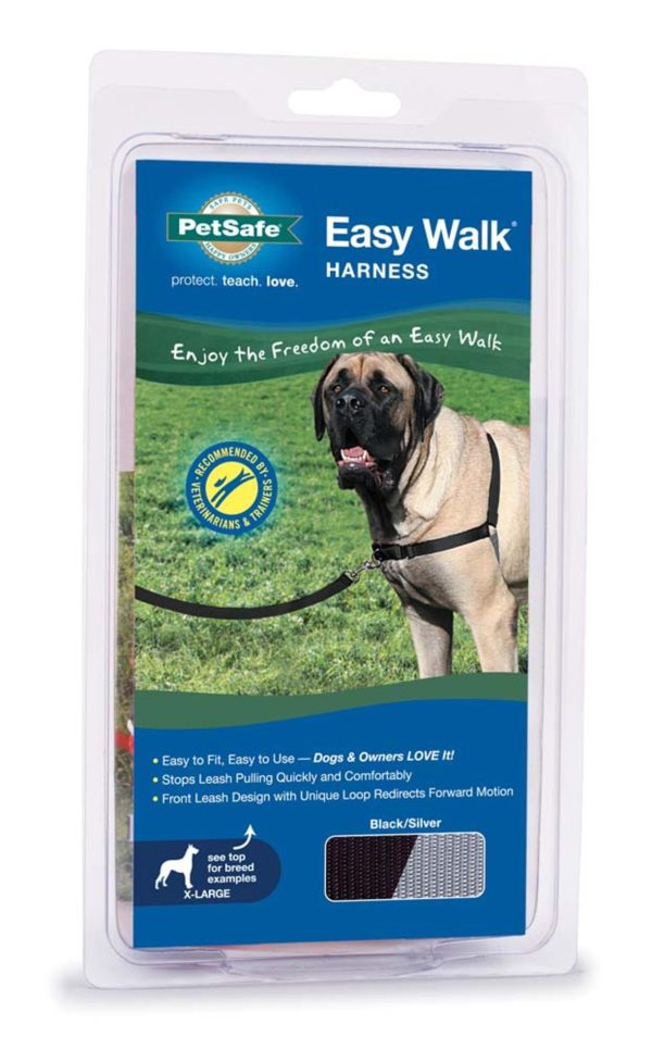 PetSafe Easy Walk Dog Harness Black Silver 1ea XL Online Sale