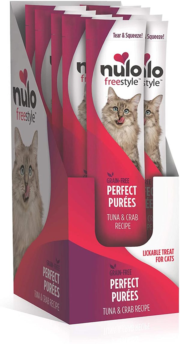 Nulo Freestyle Perfect Purees Grain-Free Cat Food Topper Treat Tuna & Crab 48ea 0.5 oz, 48 pk Cheap