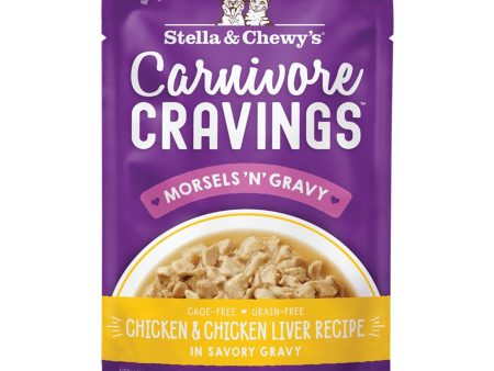 Stella and Chewys Carnivore Cravings MorselsNGravy Chicken and Chicken Liver Recipe 2.8oz. (Case of 24) Online Sale