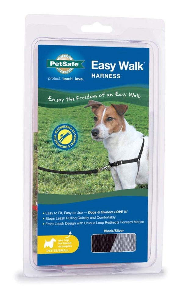 PetSafe Easy Walk Dog Harness Black Silver 1ea Petite SMall Hot on Sale