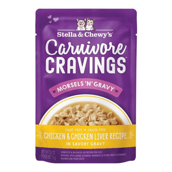 Stella and Chewys Carnivore Cravings MorselsNGravy Chicken and Chicken Liver Recipe 2.8oz. (Case of 24) Online Sale