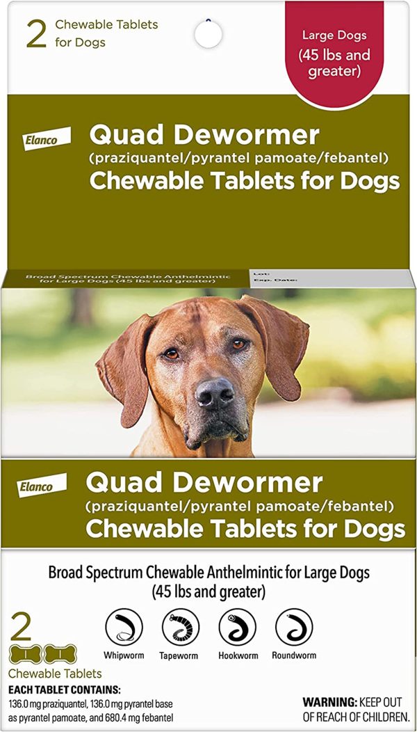 Bayer Quad Dewormer 136Mg 2Ct. Large Dog Online now