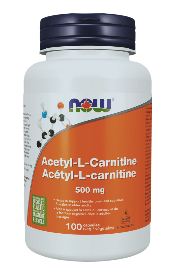 NOW Foods Acetyl-L-Carnitine - 500mg, 100 VegCaps Online Hot Sale