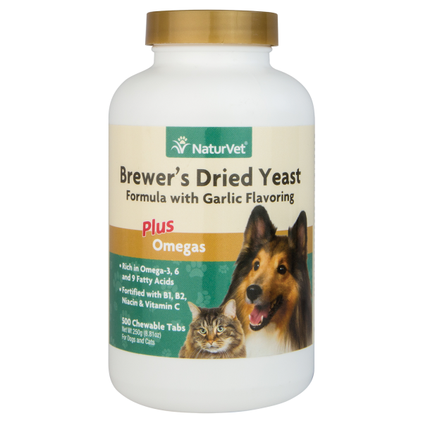 NaturVet Brewer’s Dried Yeast Formula with Garlic Flavoring plus Omegas Chewable Tablets (500ct) Online now