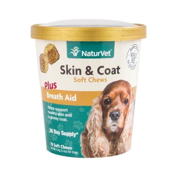 NaturVet Skin & Coat Plus Breath Aid Soft Chews (70 ct) For Discount