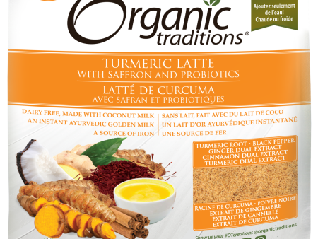 Organic Traditions Turmeric Latte with Probiotics (150g) on Sale