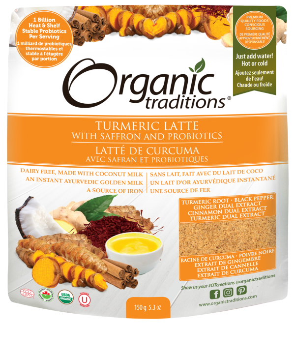 Organic Traditions Turmeric Latte with Probiotics (150g) on Sale