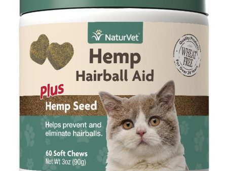 NaturVet Hemp Cat Hairball Aid Soft Chew (60ct) Supply